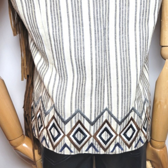 Miss Me Fringe Suede Vest Western Boho Southwestern Rodeo Cowgirl Festival M - Picture 8 of 9
